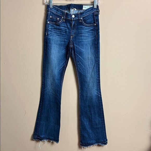 Rag & Bone for Intermix Size 27 Elephant Bell Flare Denim Jeans w/Raw Hem - Picture 1 of 7